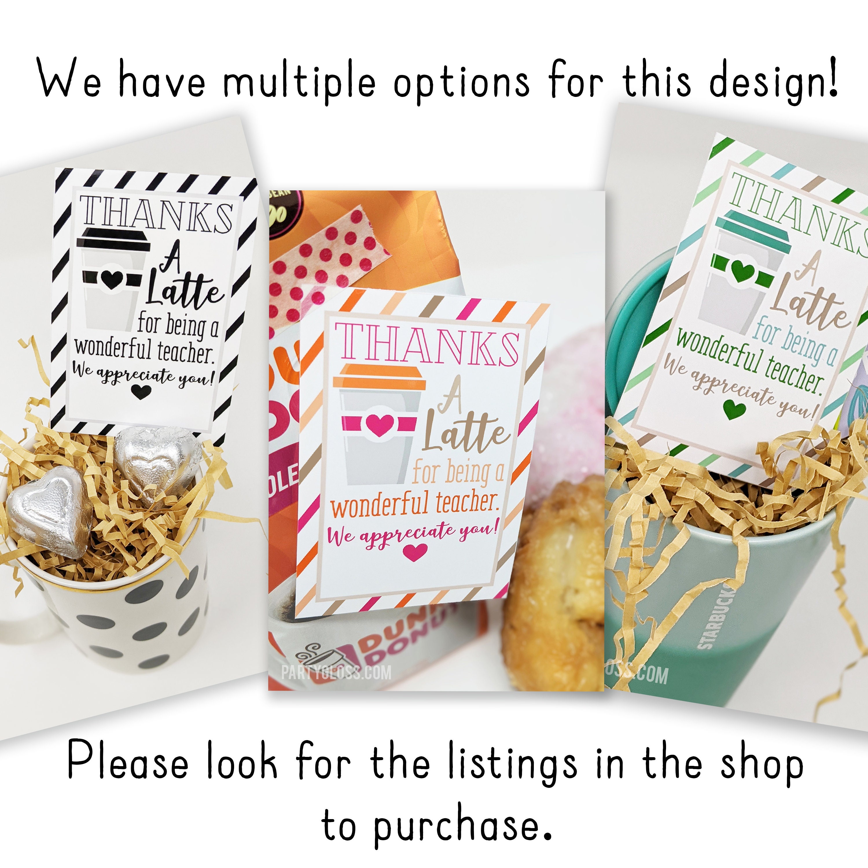 Teacher Appreciation Printable Tag | Thanks A Latte Tag | Latte Gift ...