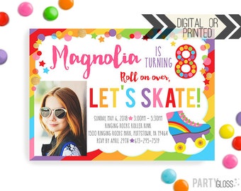 Roller Skating Invitation | Digital or Printed | Skating Birthday Invitation | Rollerskating Invitation | Skate Invite | Photo Invitation