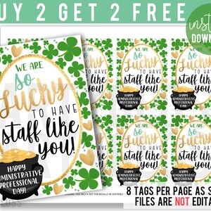 Administrative Professional Day Printable Tags, Staff Appreciation Tag, Lucky Lotto Scratch Ticket, Admin Gift, Office Employee Faculty Tags