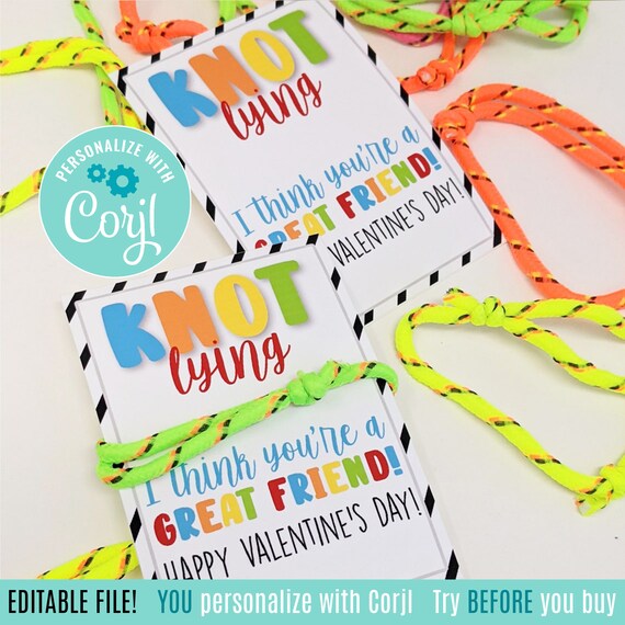 Editable Valentine s Day Printable Tags Knot Lying Valentine Friendship Bracelet Class Team Friend Neighbor Bus Teammate Classmate Student Etsy Canada