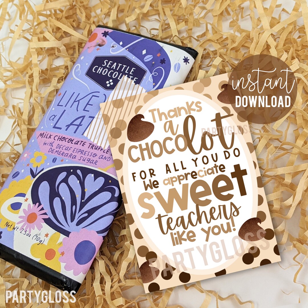 Chocolate Teacher Appreciation Printable Tag | Chocolate Printable ...