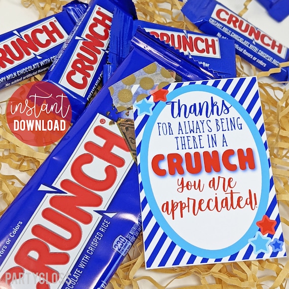 Crunch Appreciation Printable Tag Printable Crunch Tags | Etsy