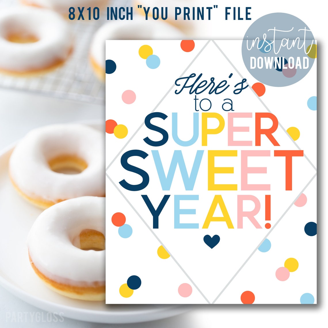 Super Sweet Year Printable Sign Back to School Print Donut | Etsy