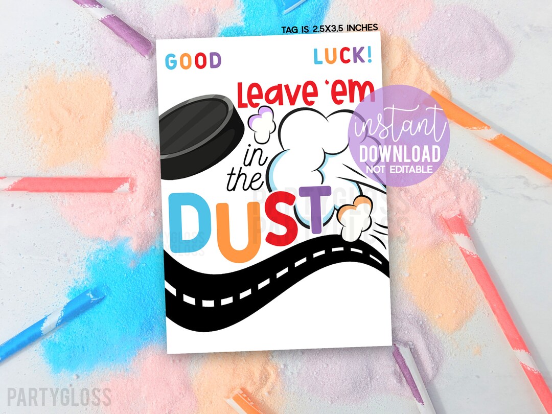 Hockey Leave 'em in the Dust Printable Tags Good Luck Etsy