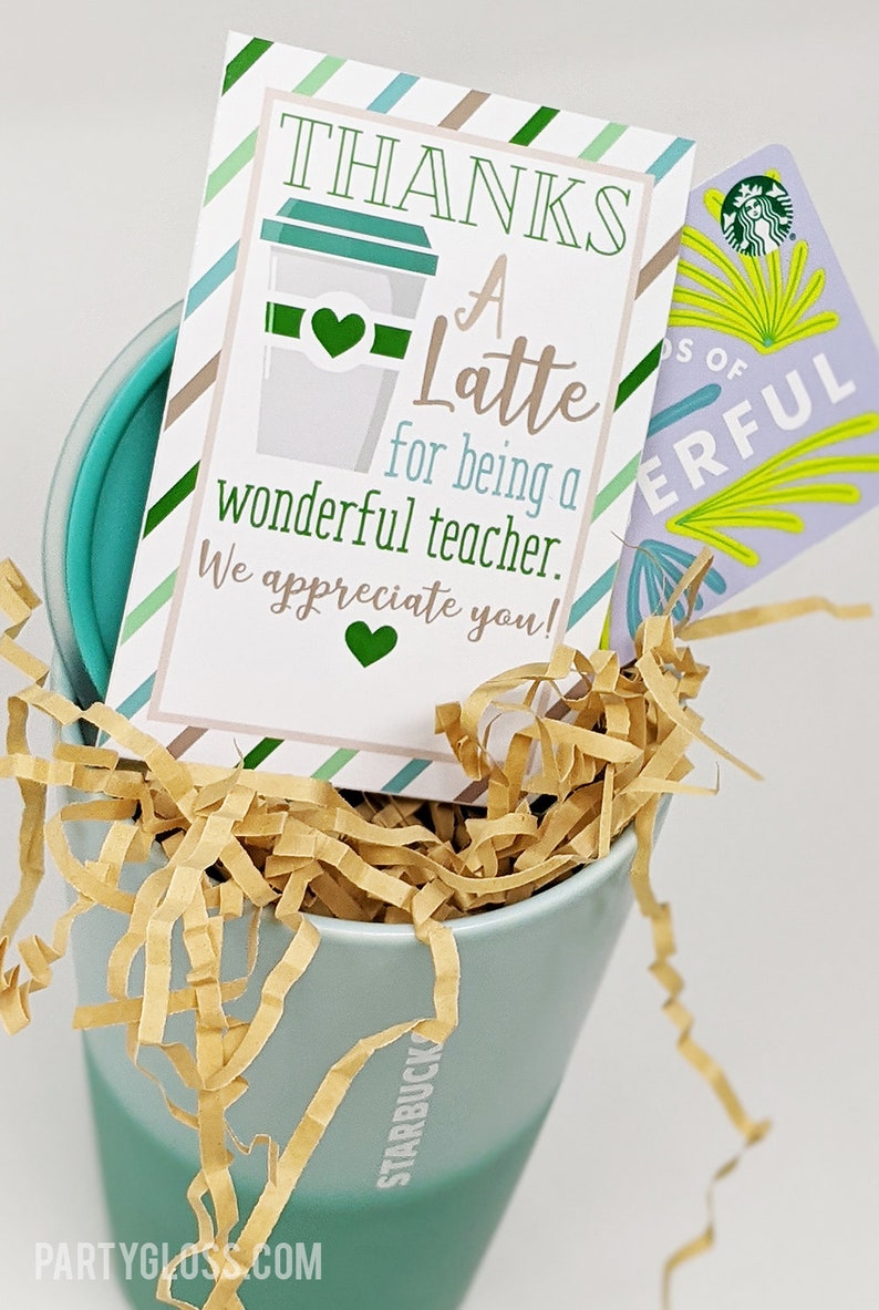 Teacher Appreciation Printable Tag | Thanks A Latte Tag | Latte Gift ...