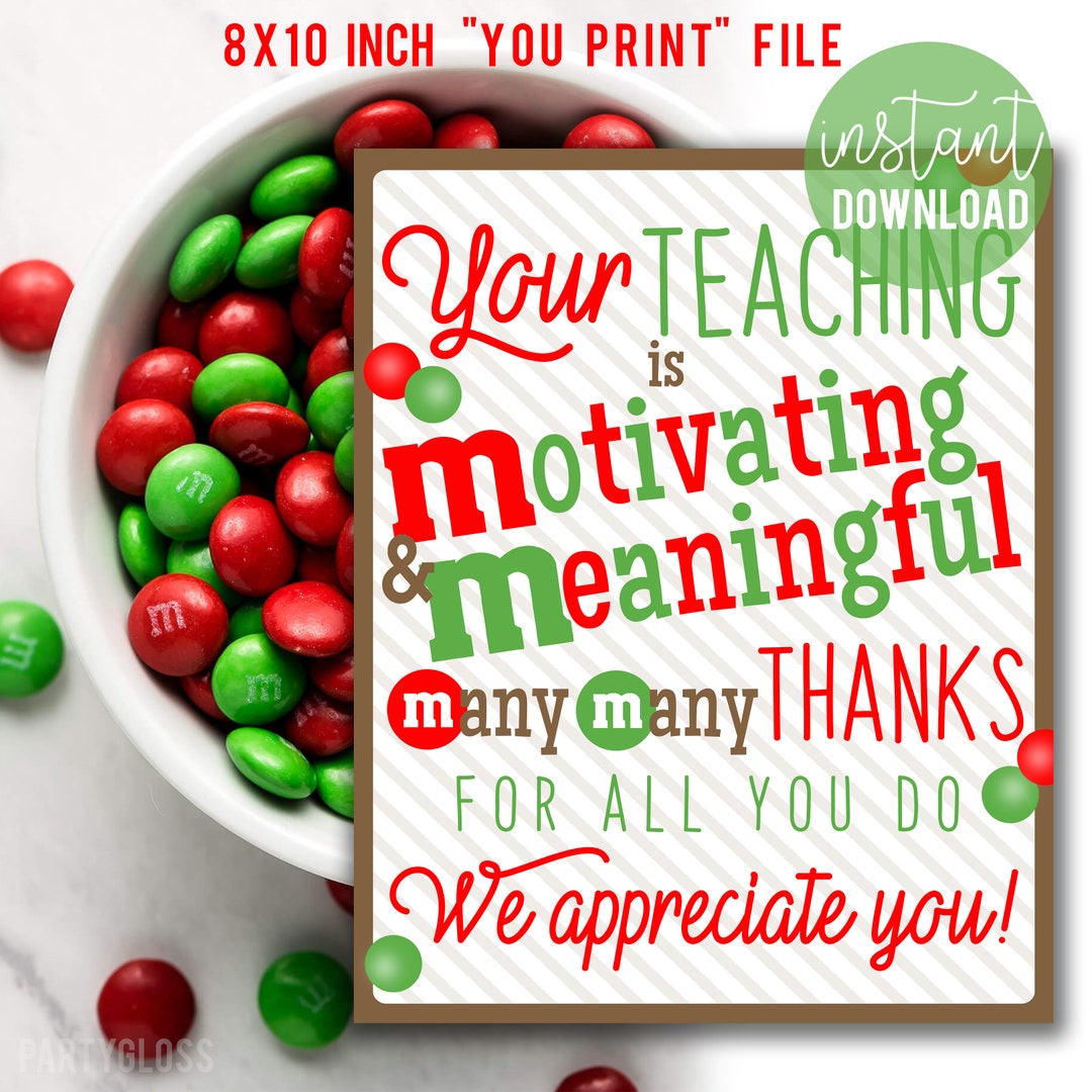 Teacher Holiday Appreciation Print | Teacher Appreciation | Staff ...