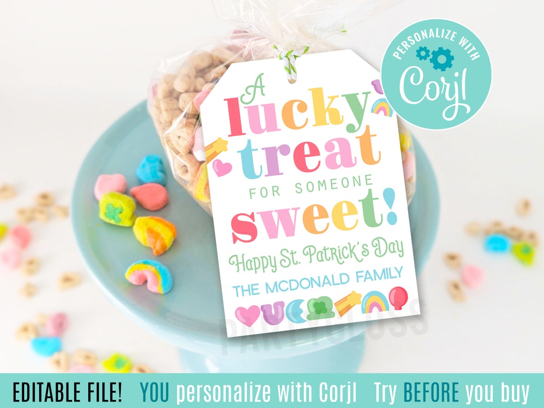 Editable St. Patrick's Day Printable Tags Lucky Treat for Someone Sweet ...