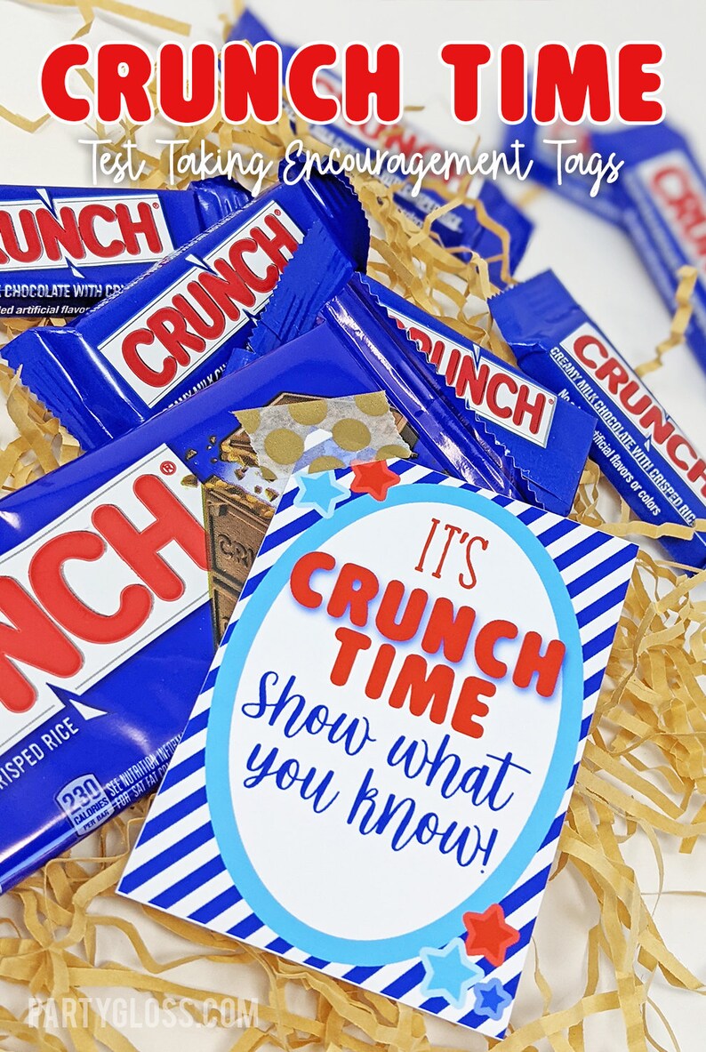 Crunch Time Good Luck Printable Tag Printable Crunch Tags - Etsy