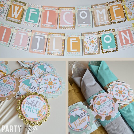 bohemian baby shower decorations