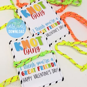 Freundschaft Armband Valentinstag Druckbare Geschenkanhänger, Knoten Liegend Non Food Klasse Valentin Armbänder Großer Freund Klassenkamerad Team Junge