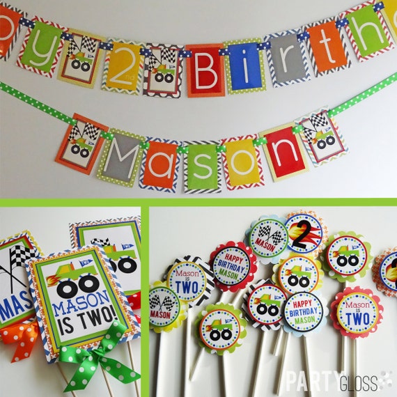 Monster Truck Birthday Party Decorations Package Fully Etsy