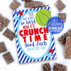 Tênis Crunch Time Boa Sorte Etiquetas para presentes para impressão Barra de chocolate Doces Equipe Guloseimas Torneio Partida Campeonato Regional Estadual Você conseguiu isso