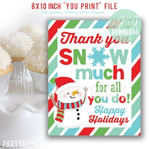 Holidays Appreciation 8x10 Printable Sign | Teacher Staff Appreciation | School Christmas Holiday | Staff Employees Team Work | PTA PTO