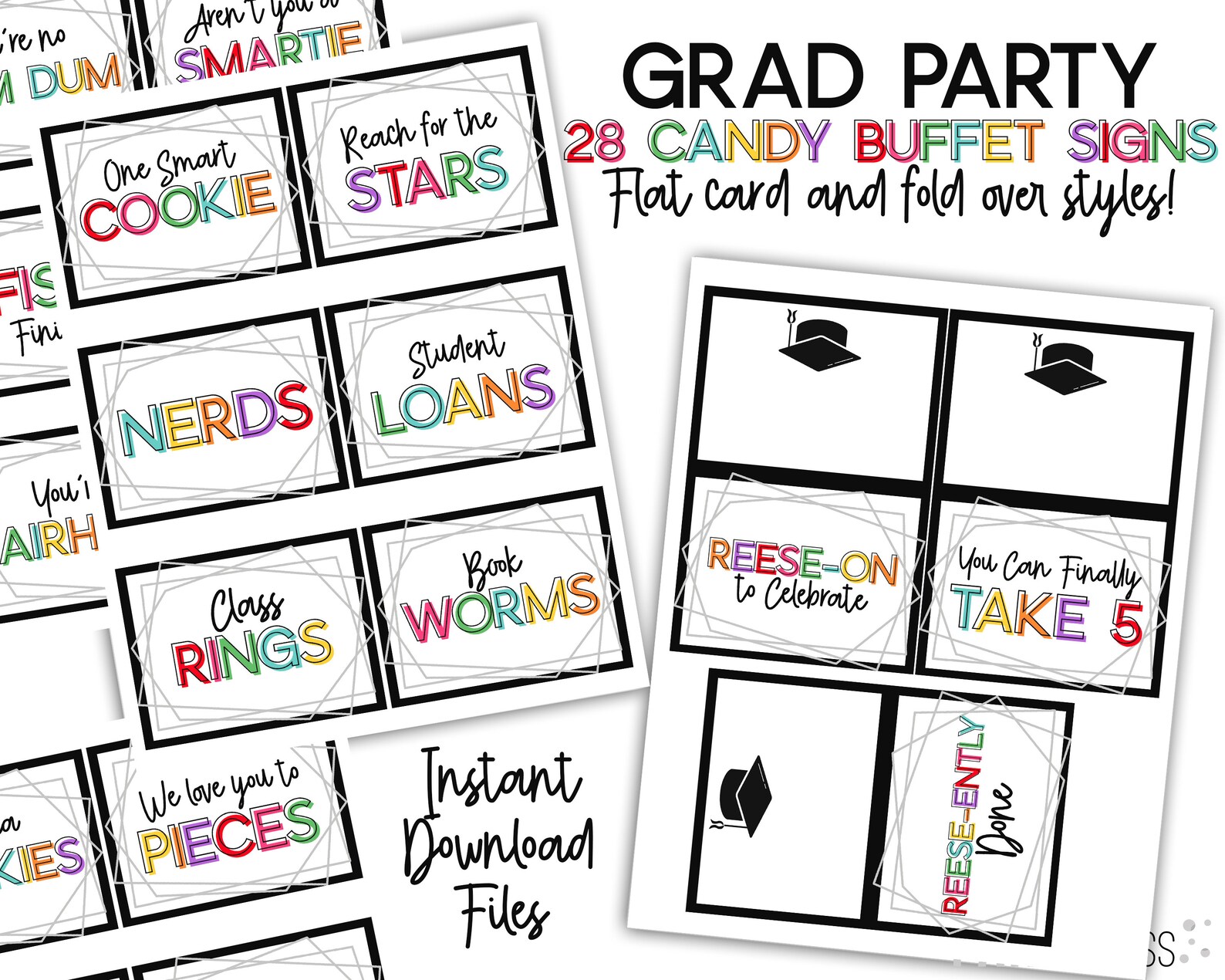 Graduation Candy Buffet Labels Candy Bar Labels Grad Party Etsy