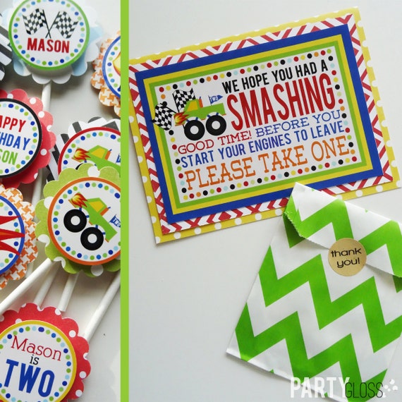 Monster Truck Birthday Party Decorations Fully Assembled Etsy