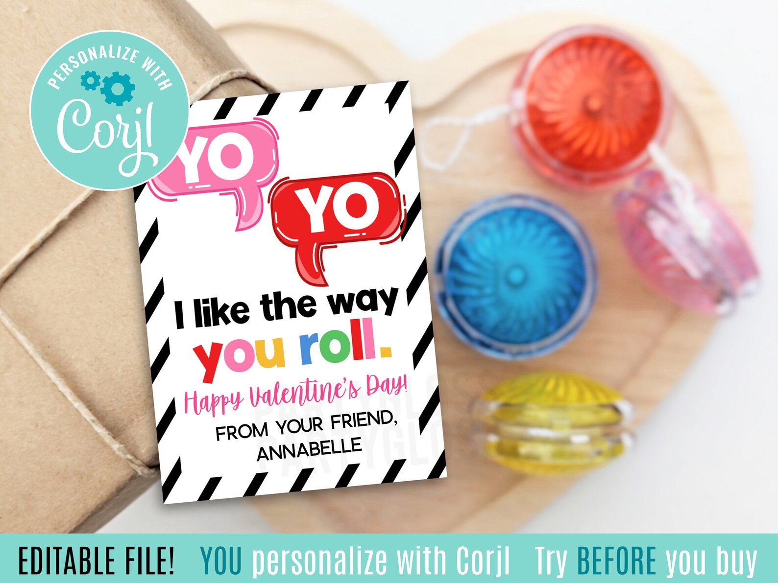 Editable Yo Yo Valentine's Day Printable Tags, Non Food, the Way You ...