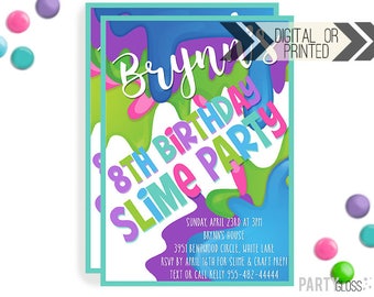 Slime Invitation | Digital or Printed | Slime Party Invitation | Slime Invitation | Slime Party Invite | Slime Making Party | Slime Birthday