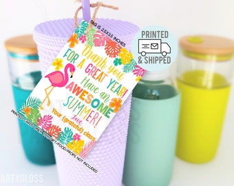 Printed and Shipped Teacher Appreciation Gift Tags, Employee Appreciation, Staff, Coworkers, Teacher Appreciation PTA PTO, Tropical Summer