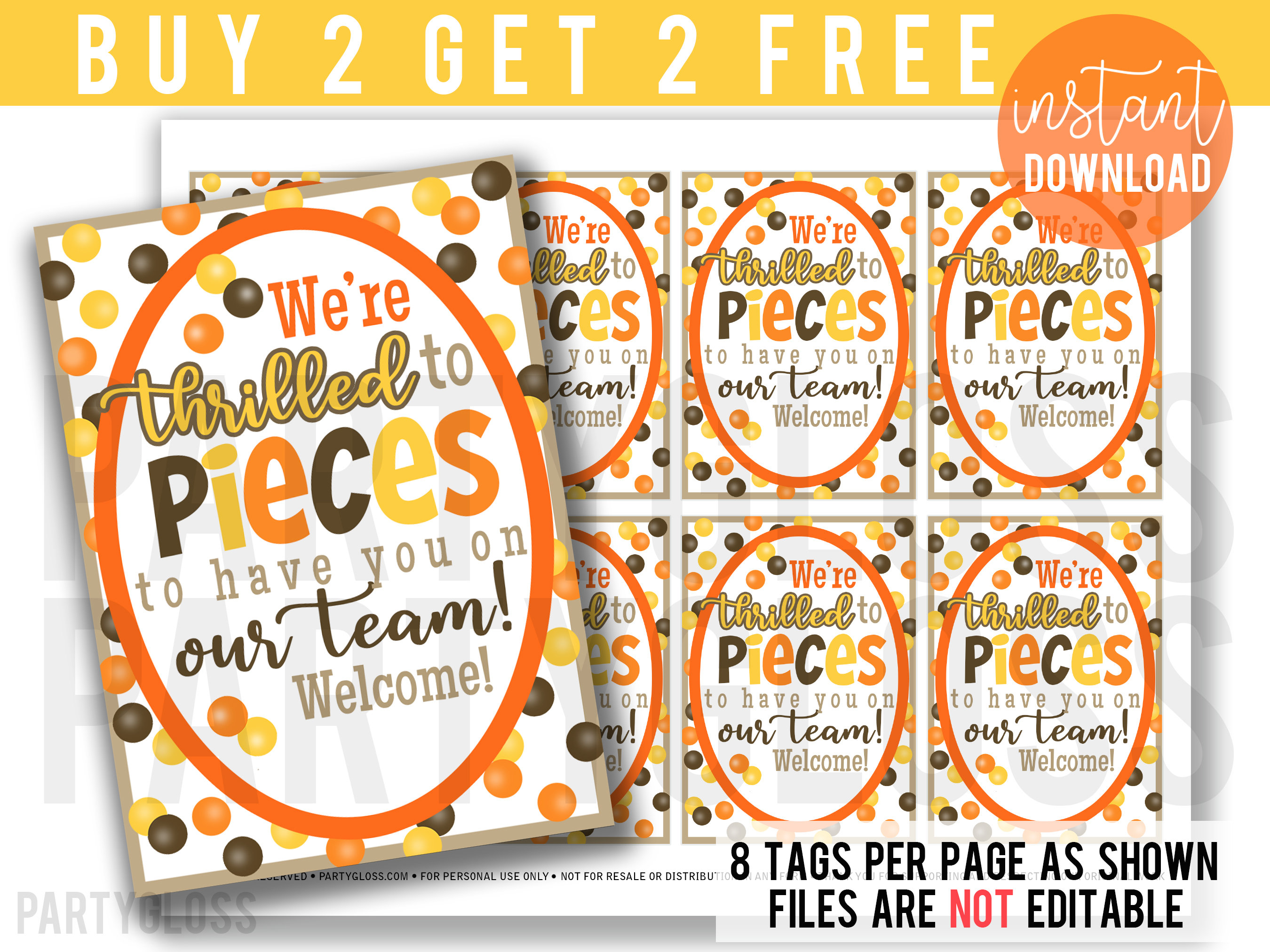 Thrilled to Pieces Printable Gift Tags, Have You on Our Team, Staff ...