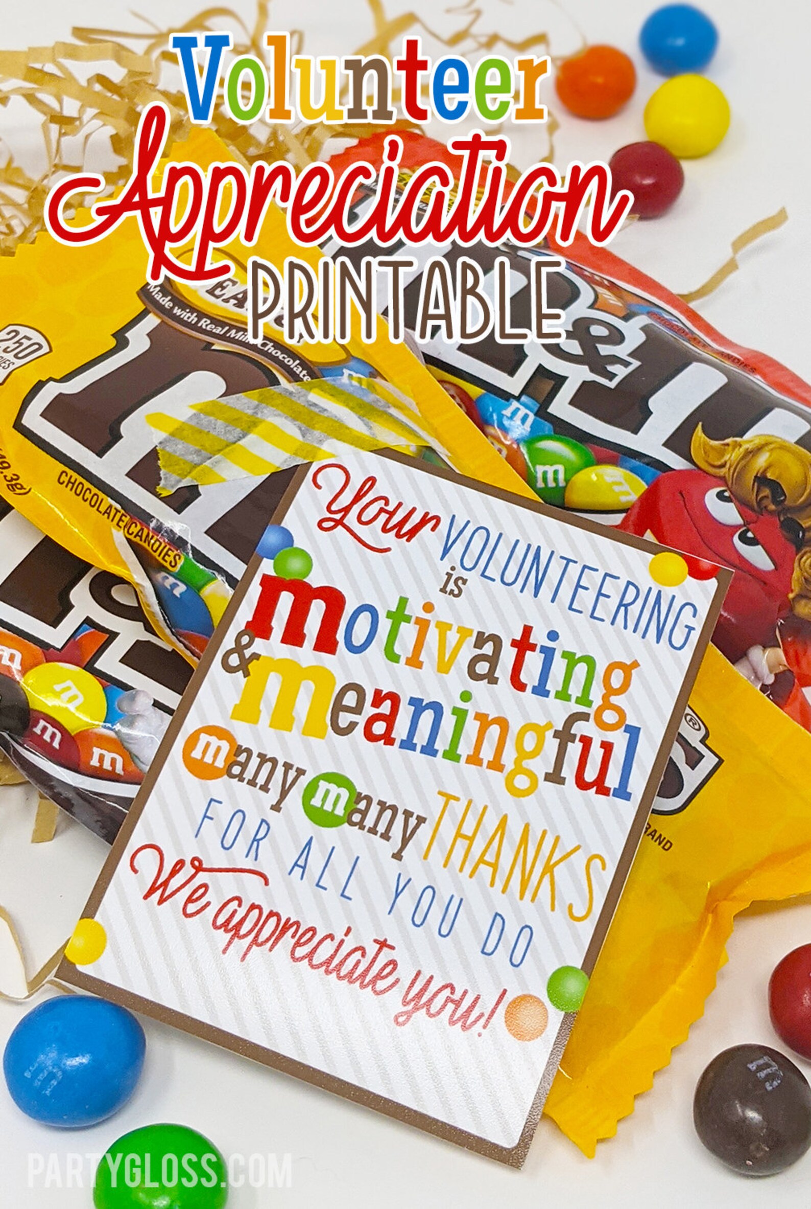 Volunteer Appreciation Printable Tag M&amp;M Volunteer Tags mm | Etsy