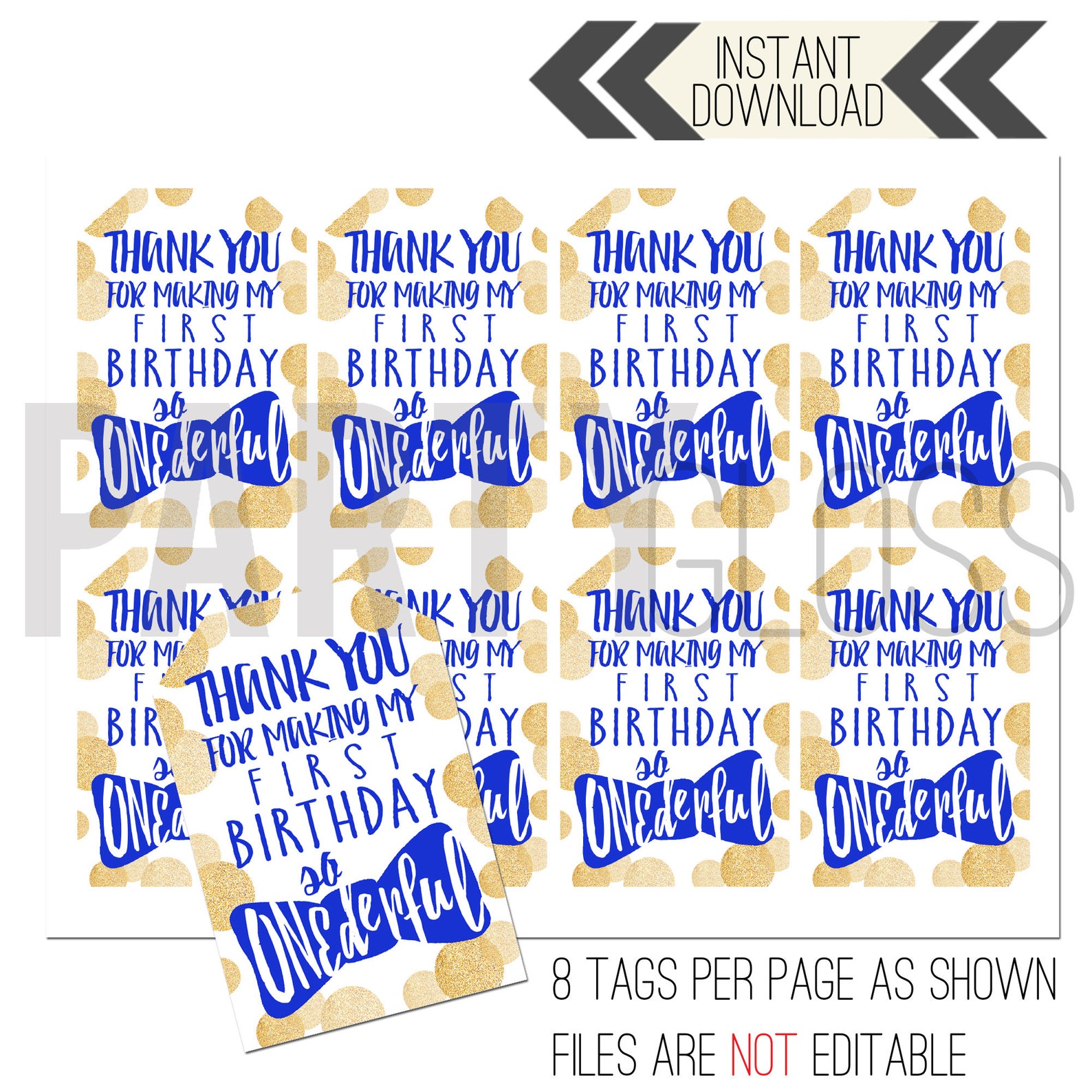 Mr. Onederful Party Printables Mr. Onederful Favor Tags - Etsy