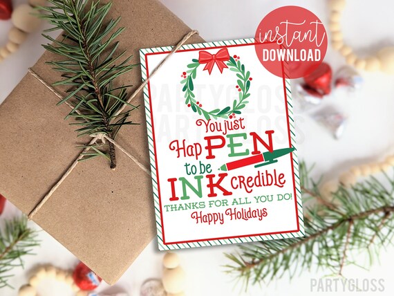 Teacher Christmas gift- markers with free printable card