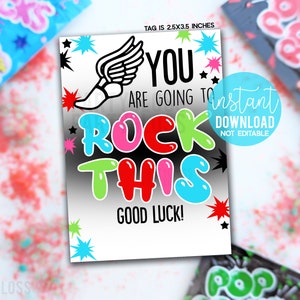Leichtathletik Sie gehen, um diese viel Glück druckbare Geschenkanhänger zu rocken,