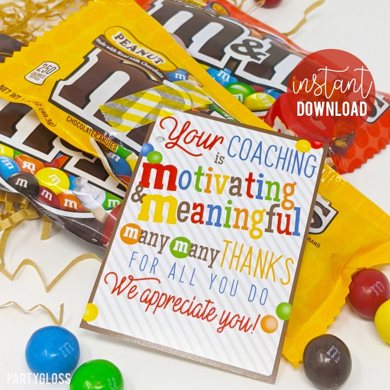 Coach Appreciation Printable Tag Coach Tags Gift Tags Etsy