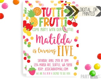 Tutti Frutti Invitation | Digital or Printed | Tutti Frutti Invitation | Fruity Invitation | Tutti Fruity Invite | Fruit Invitation | Fruit