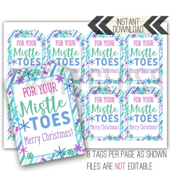 Mistle Toes Mistletoe Tag | Nail Polish Gift | Staff Tag | Teacher Christmas Tag | Mistletoes Tag | For Your Mistle Toes Pedicure Polish Tag