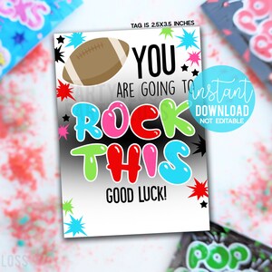 Fußball You Are Going To Rock This Good Luck Druckbare Geschenkanhänger, Pop Candy Rocks Popping Team Cup Playoffs Spieltag Zustand Titel