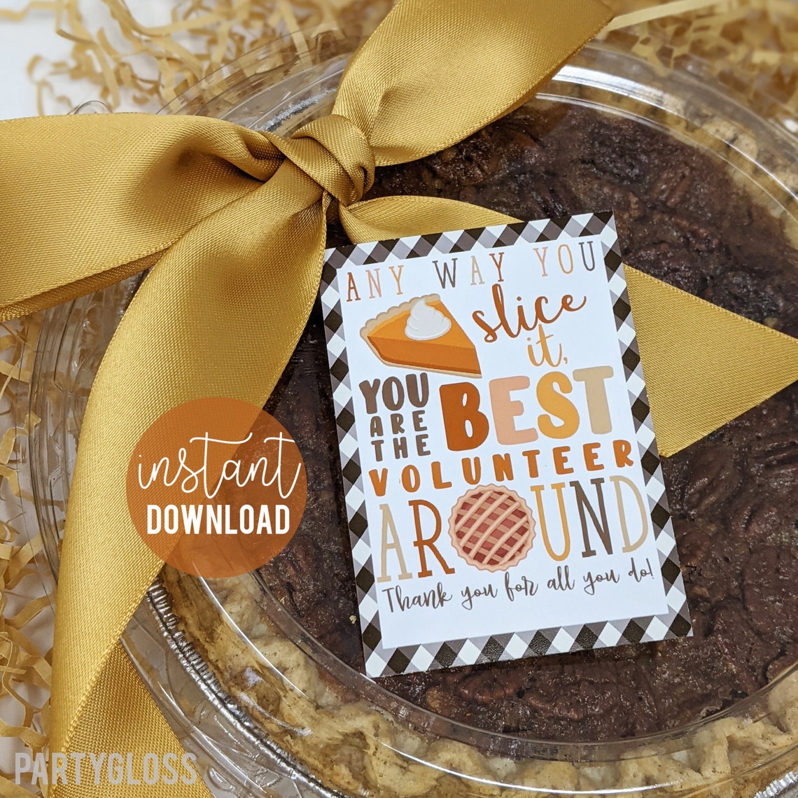 Thanksgiving Appreciation Printable Tag Fall Pie Gift Etsy