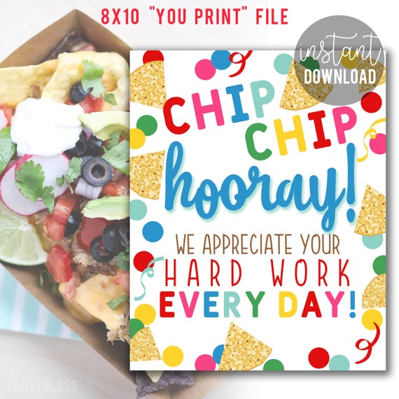 Teacher Appreciation Print Chip Chip Hooray Appreciation Etsy