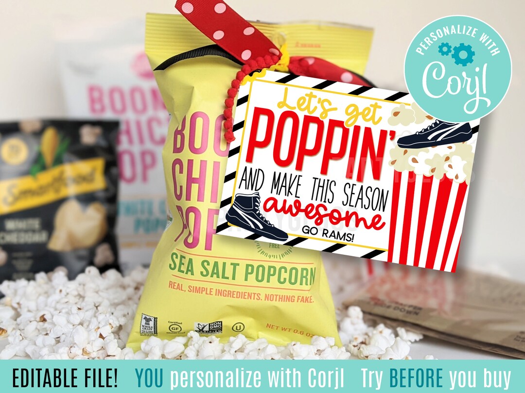 Editable Wrestling Team Printable Tag Wrestling Meet Popcorn Card