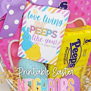 Easter Peeps Printable Tags Neighbor Gift Tag Spring Loving - Etsy