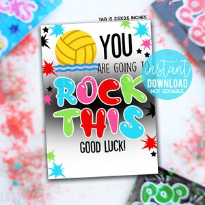 Wasserball Sie werden diese druckbare Geschenkanhänger Rock, Pop Candy Rocks Match State Cup Playoffs Regions Turnier rocken