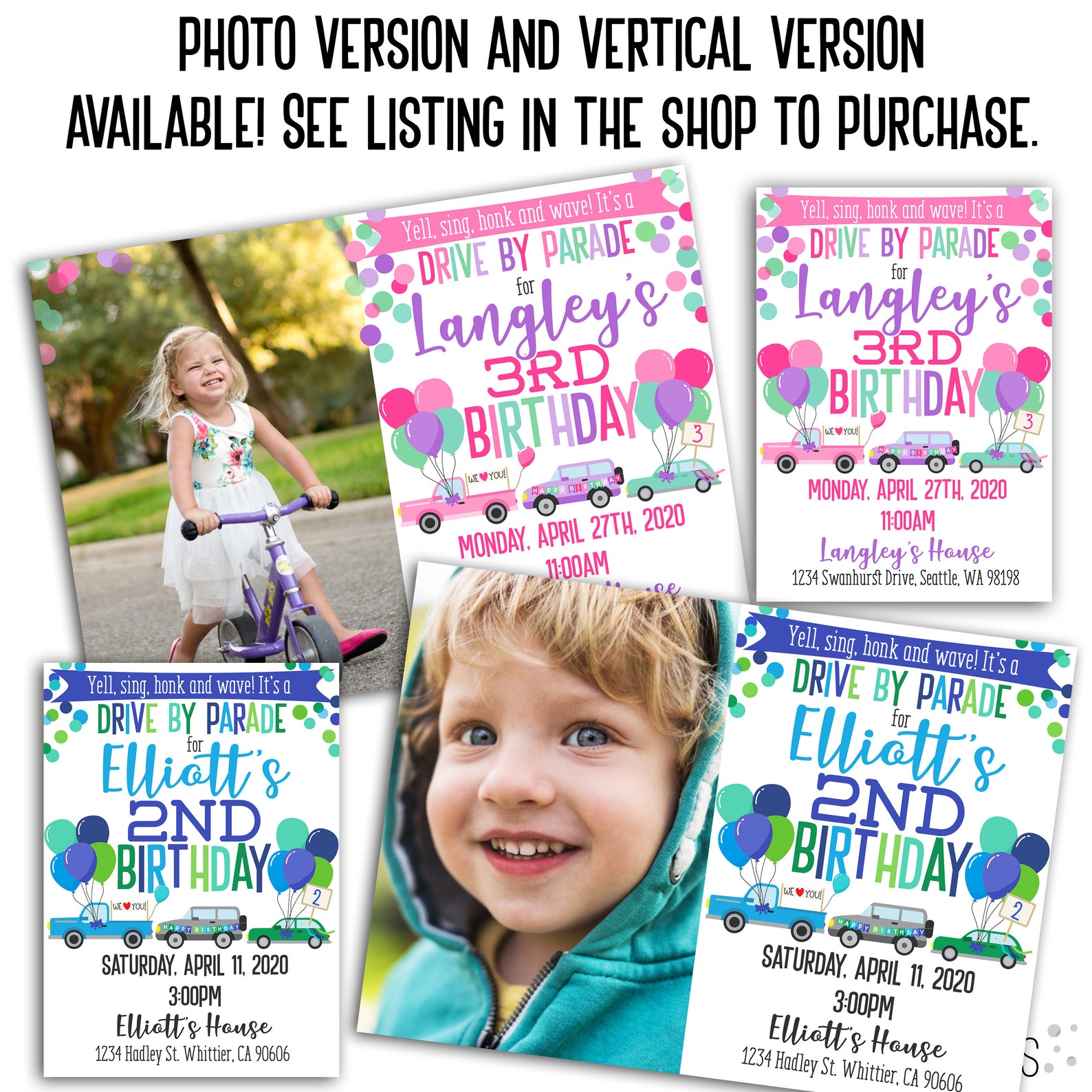 Drive by Birthday Parade Invitation Digital Invitation Etsy
