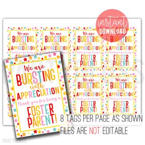 Foster Parent Appreciation Printable Tag | Foster Parent Thank You ...