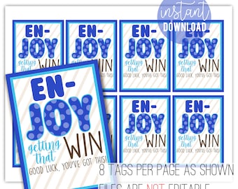 Étiquette imprimable porte-bonheur | Imprimables Joy Team Tags | Profitez-en pour gagner | Jour du match de compétition | Gâteries d'équipe | Chance d'équipe sportive