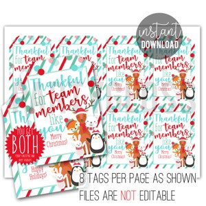 Team Member Appreciation Christmas Printable | Christmas Team Tag | Team Member Christmas Gift | Staff Gift Tag | Team Christmas Gift Tag