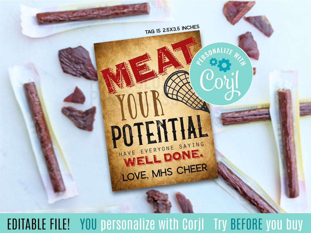 Editable Lacrosse Meat Your Potential Printable Gift Tags, Team