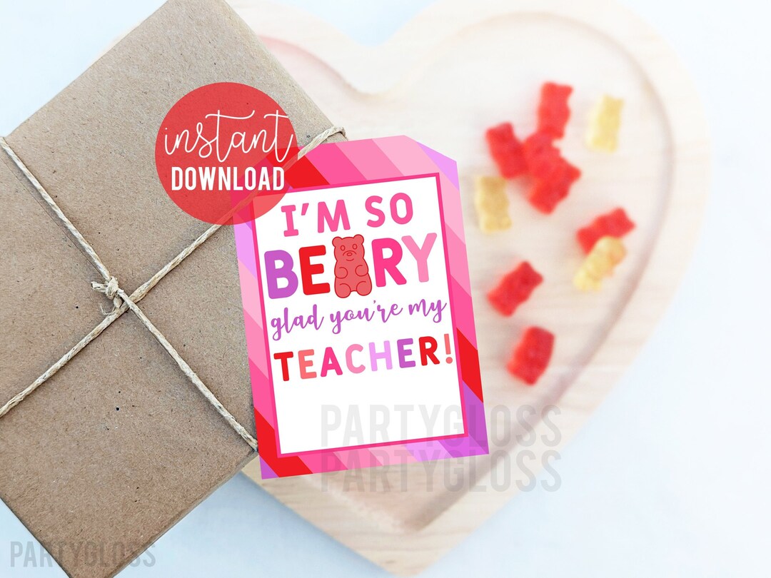 Teacher Appreciation Printable Gummy Bear Tags, School Staff Gift Tag
