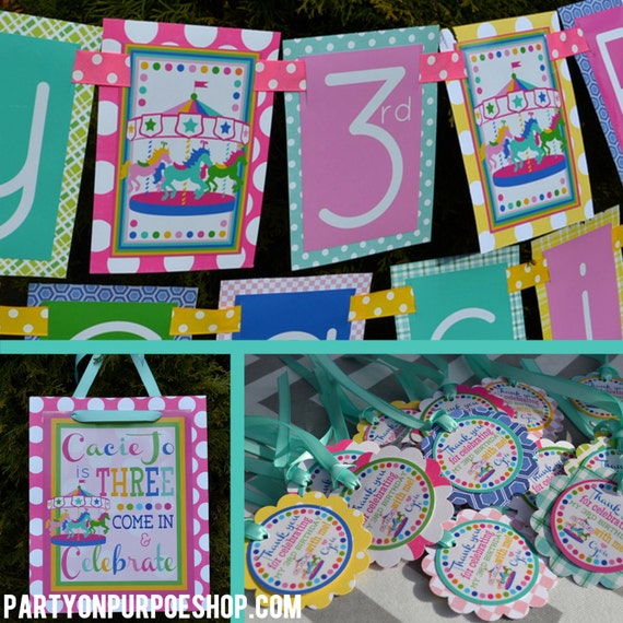 Carousel Birthday Party Decorations Fully Assembled Etsy