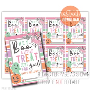 Halloween Printable Treat Gift Tags Pastel Halloween Candy Tag Teacher Appreciation Staff Thank You Employee Client Coworkers Office PTA