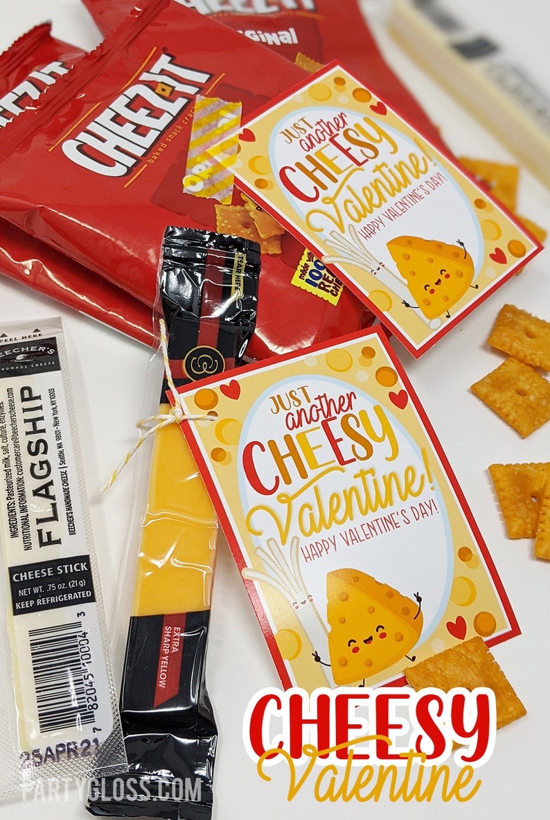 Cheese Valentine's Day Printable String Cheese Valentine Etsy