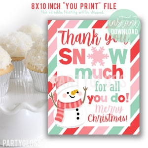 Holiday Appreciation 8x10 Printable Sign | Teacher Staff Appreciation | School Christmas Holiday | Staff Employees Team Work | PTA PTO Treat