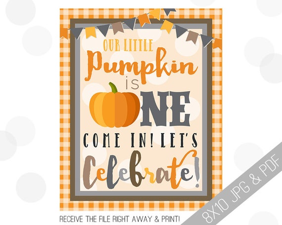 Pumpkin Party Printable Sign Pumpkin Welcome Sign Fall | Etsy