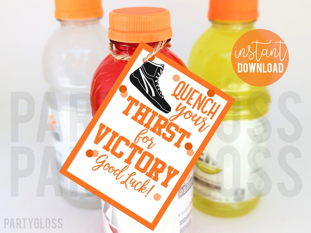 Orange Wrestling Good Luck Printable Tags, Quench Your Thirst for