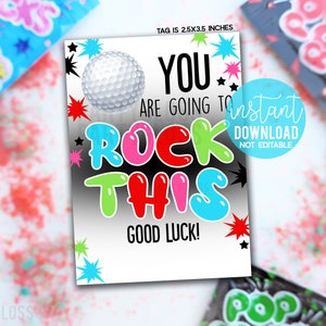 Golf Je gaat deze afdrukbare cadeaukaartjes voor geluk rocken, Pop Candy Rocks Toernooi Invitational Championship Match Team Treats Tag