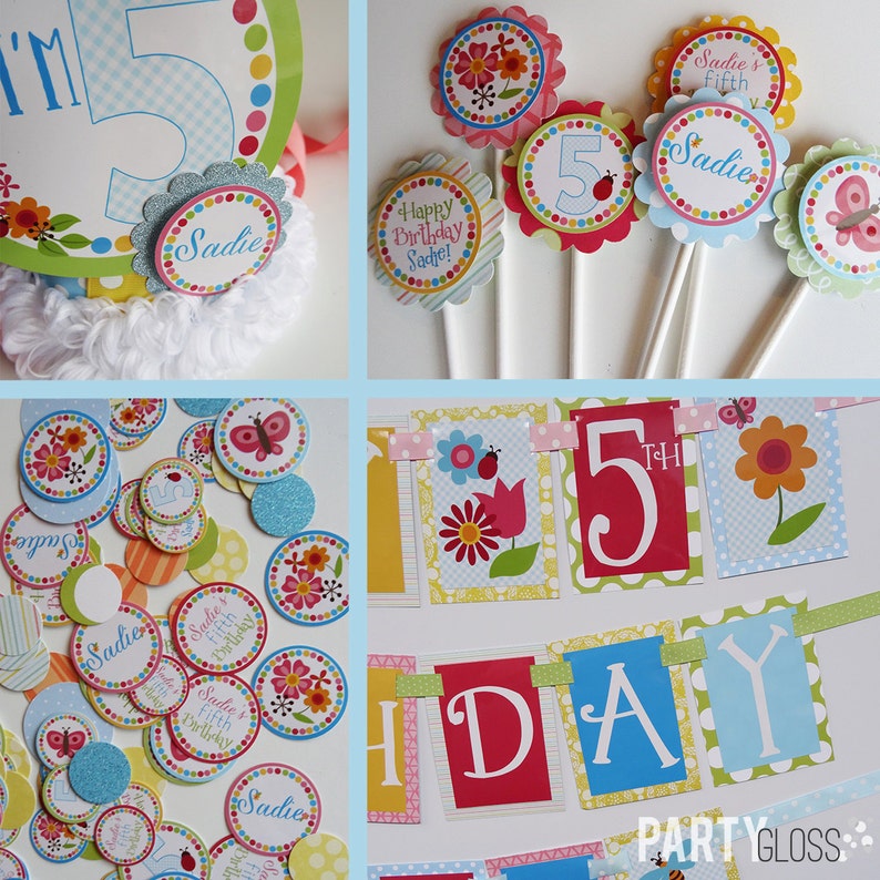 Garden Party Birthday Party Decorations Fully Assembled Etsy